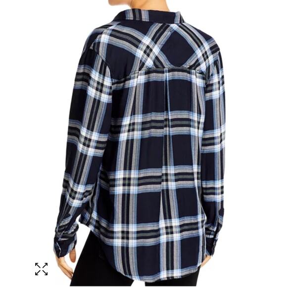 Rails Hunter Admiral Blue & Yellow Plaid Button Down Shirt - Size M - Picture 2 of 6